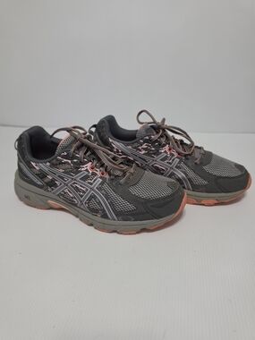 ASICS Women's GEL Venture 6 Trail Running Shoes Gray with Pink Accents Size 9 D